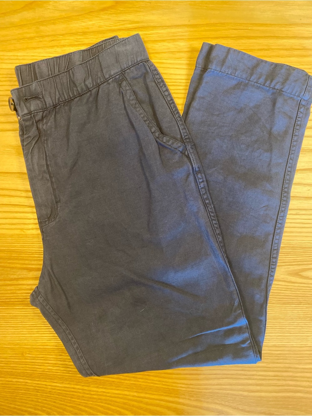 GUC ALEX MILL - Casual Elastic Waist Straight Pants - Navy - Size Small